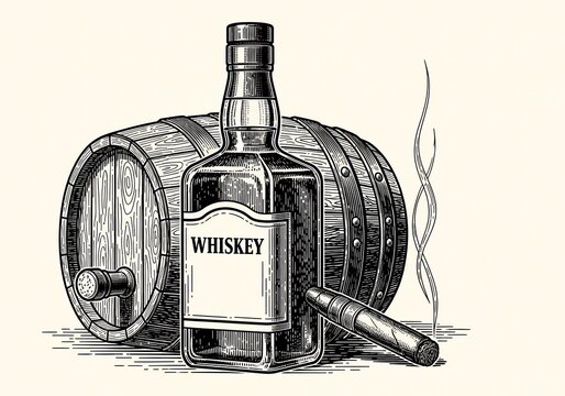 Aged Amber's Embrace: Wood, Spirit, and Smoke
