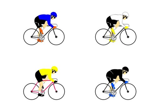 Bicycl erace、競輪選手のセット