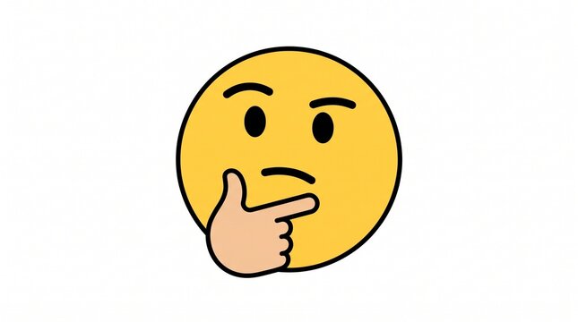 Thinking Face Emoji with Hand on Chin Pondering