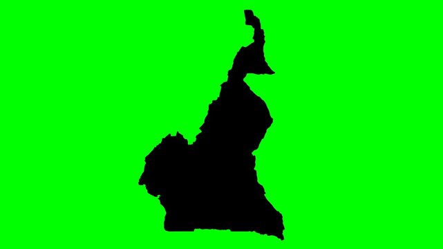 Africa geography video stock graphic cameroon country map transition animation with green background for presentations