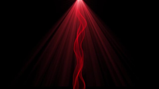 Red luminous wave flowing across dark background with abstract glowing lines, relaxing motion graphics for video editing, wallpapers, intros and cinematic visual effects ,4k