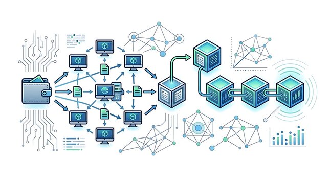 Decentralized blockchain network with cryptocurrency wallet and data