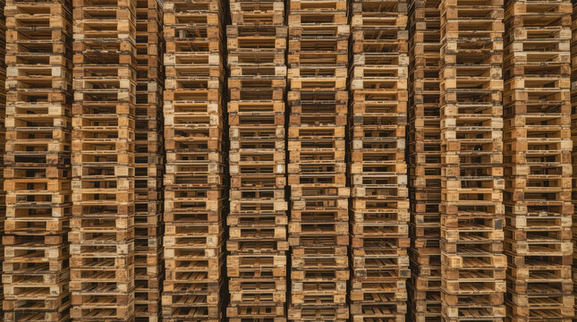 Stacked wooden pallet pallet wood warehouse storage logistics shipping freight industrial crate