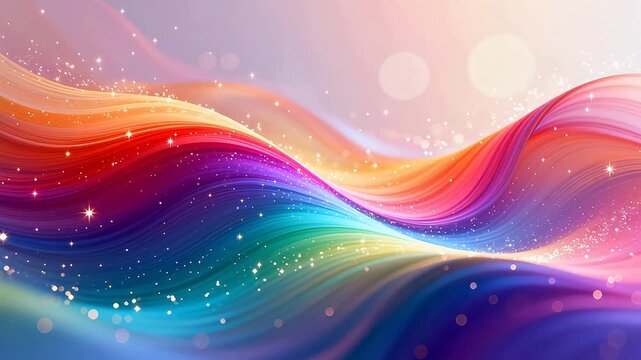Colorful abstract wave with sparkles