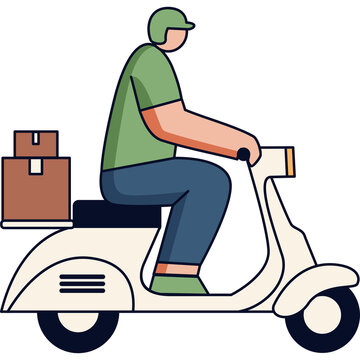 delivery man on scooter