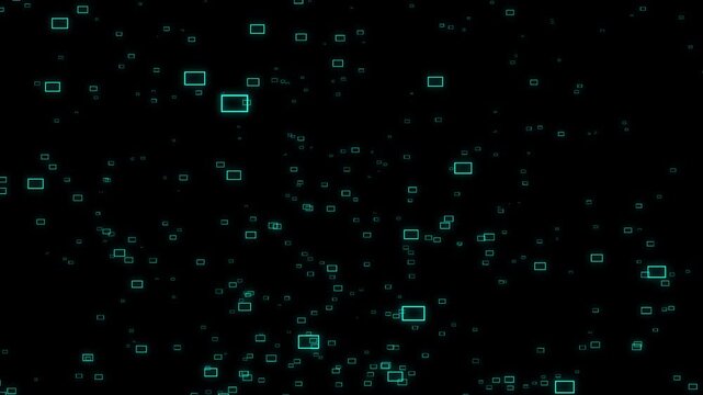 A video in which multiple outline rectangles well up from below, seamlessly looping, alpha channel