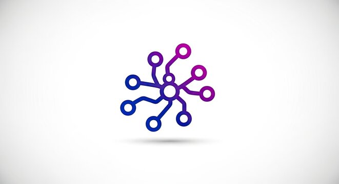 Abstract purple and blue digital network logo