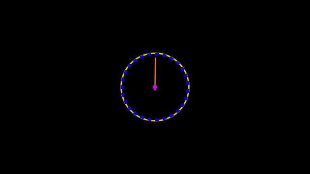 Timer graphic presents a segmented yellow and blue circular frame surrounding a central rotating indicator against a dark background to represent precise measurement and modern user interface.