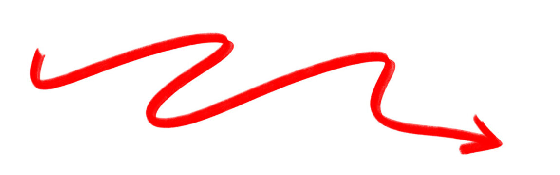 Red squiggly wavy arrow pointing to the right