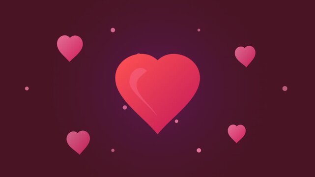 Romantic Hearts Floating Video Montage of Love Symbols.