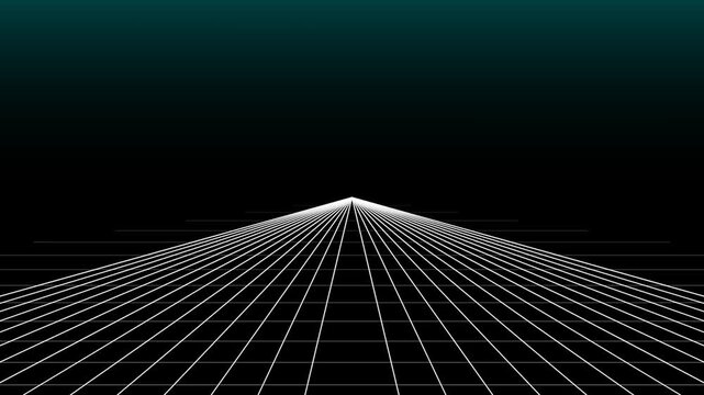 Red digital grid moving forward. Retro 80s style synthwave landscape animation.