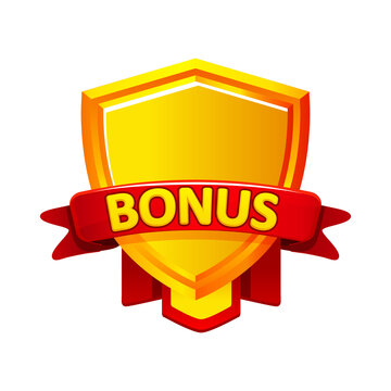 Gold Bonus Shield Badge PNG Isolated on Transparent Background