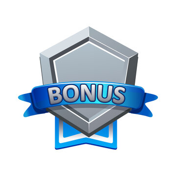 Silver Bonus Shield Badge PNG Isolated on Transparent Background