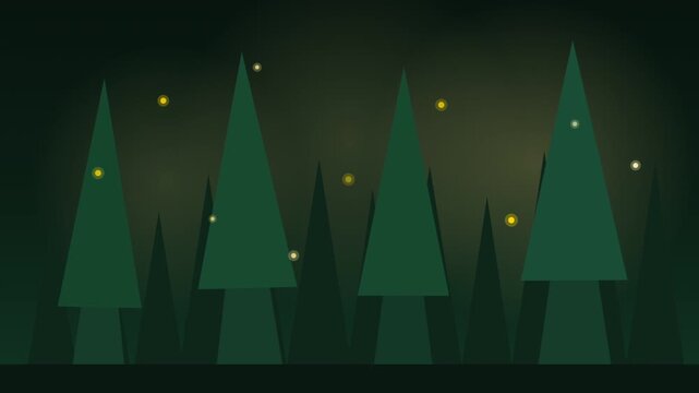 Night Forest Parade of glowing trees.