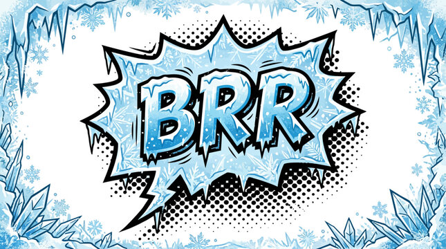 comic style cold weather expression