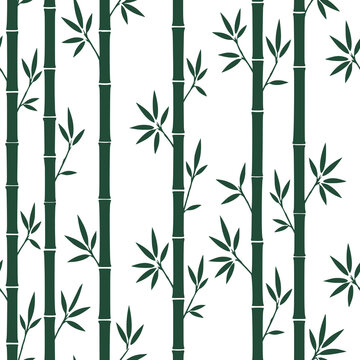 Green bamboo forest seamless pattern green leaves asian nature background vector illustration