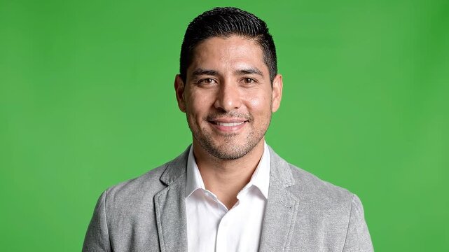 Man nodding against green background video