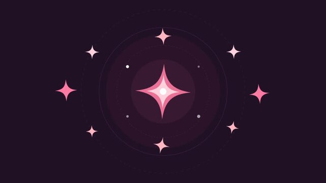 Shimmering Pink Starburst Animation for Cosmic Glow Loop.