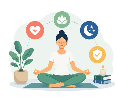 Vsai woman meditating finding balance for wellness lifestyle