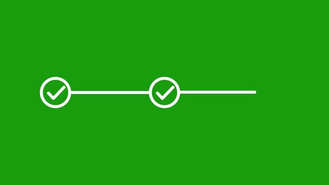 3 Step Business Process Infographic with Check Mark Animation on Green Screen Background