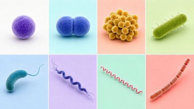 Bacterial Cell Shapes Including Cocci, Bacilli, and Spirals
