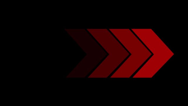 Abstract arrow icon concept animation, arrows icon right to left animation concept. left-directional arrow loop animation. 4k animated arrows for the overlay video layer.