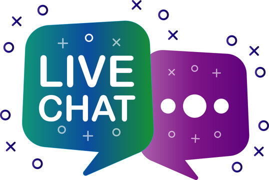 Colorful Live Chat Speech Bubble Customer Support Banner PNG Transparent Background