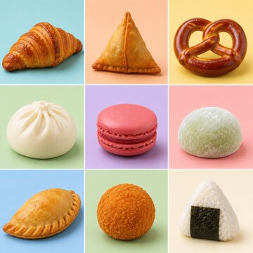 International Snack and Pastry Favorites in a Clean Food Grid