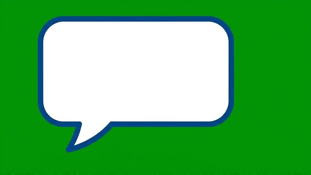 Speech bubble sliding on screen against green background