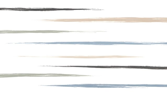 Abstract horizontal brush strokes pattern with soft pastel colors isolated on white background