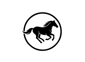 Fototapeta premium Graceful Galloping Horse Silhouette Logo for Equestrian Branding