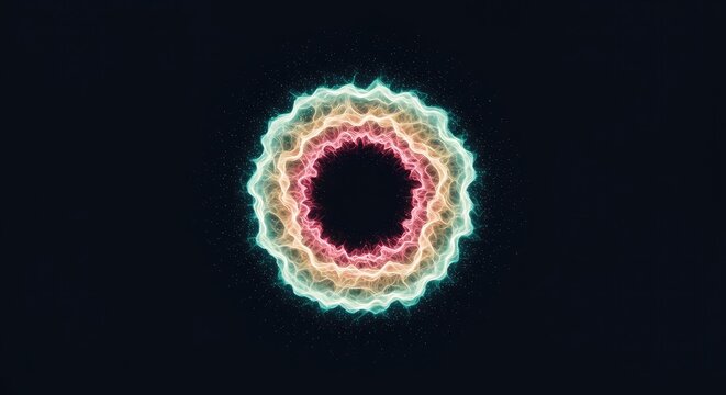 Abstract illustration of a neutral zone or void field absorbing surrounding energy and color, creating a complete energetic blank slate, spectrum, hidden, buffer