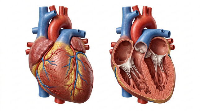 Anatomical Heart Models: External View and Cross-Sectional View