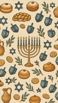 Hanukkah-themed festive mobile wallpaper