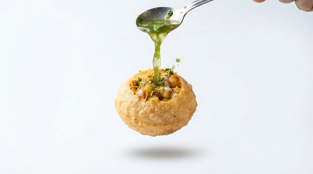Pani puri filled with stuffing