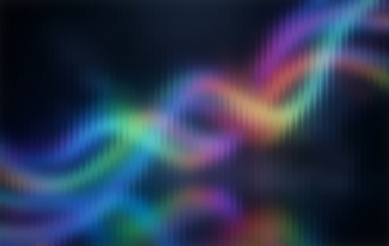 Colorful aurora and light spectrum wave on dark background