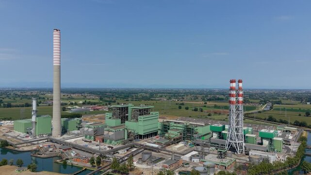 Aerial View Of Italian Electricity Generation Facility