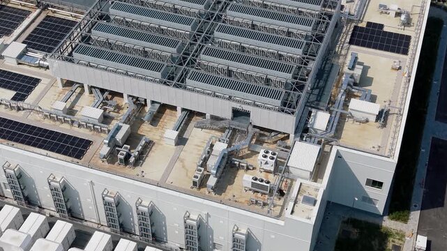New Data Center Infrastructure Aerial View Near Milan Italy
