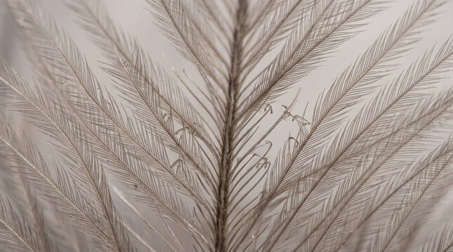 Extreme Macro Close-up of Bird Feather Barbules
