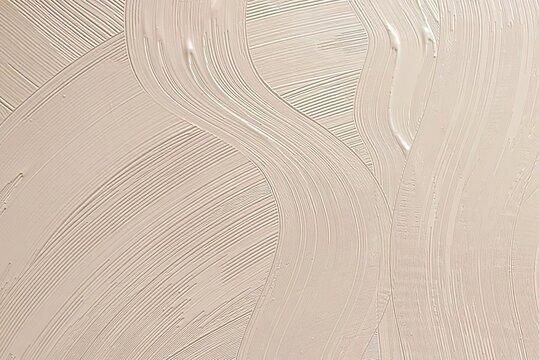 Creamy Off White 3D Flowing Parallel Striated Grooves Textured Plaster Wall