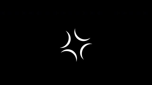 Anime Angry Effect Symbol Animation Clean White Loop Transparent Background