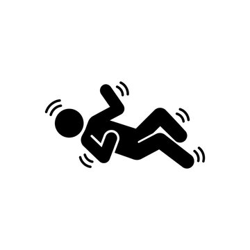 Man losing balance and falling backward icon