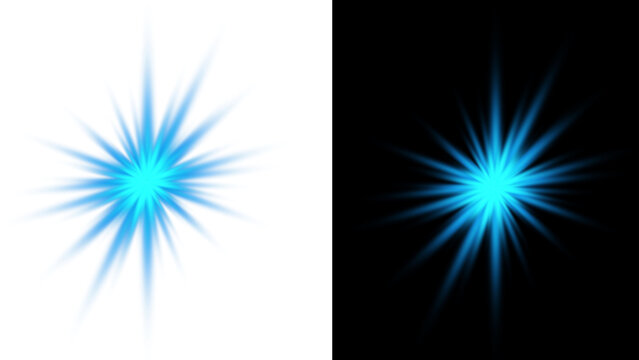 Blue Starburst Sparkle Light Flare Effect PNG