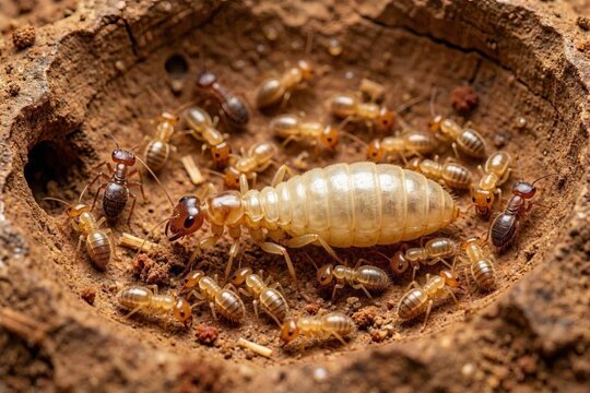 Queen termite in a burrow