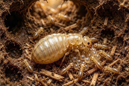 Queen termite in a burrow