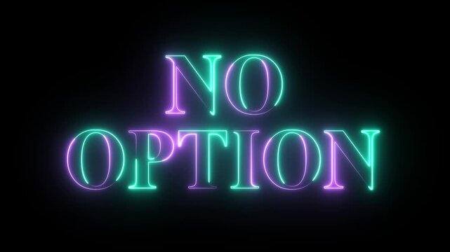 A neon-styled lyric video screenshot featuring the song title &ldquo;No Option&rdquo; by artist Flipp Dinero.