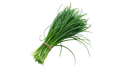 Bunch of fresh green chives scallion herbs organic raw spice ingredients for culinary cooking isolated on transparent background cut out © AAAstock2025