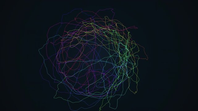 A mesmerizing seamless 4K loop of a glowing sapphire gyroscope morphing through an abstract topology field with an elegant inner glow. Ideal for science background, projection mapping. 4K UHD.