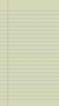 Animated Lined Notebook Paper with Left Margin and Alpha Channel