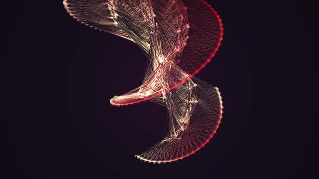A mesmerizing seamless 4K loop of a glowing neon cyan neural network of sphere nodes firing and connecting in a seamless plexus with cinematic depth. Ideal for social media, abstract background.